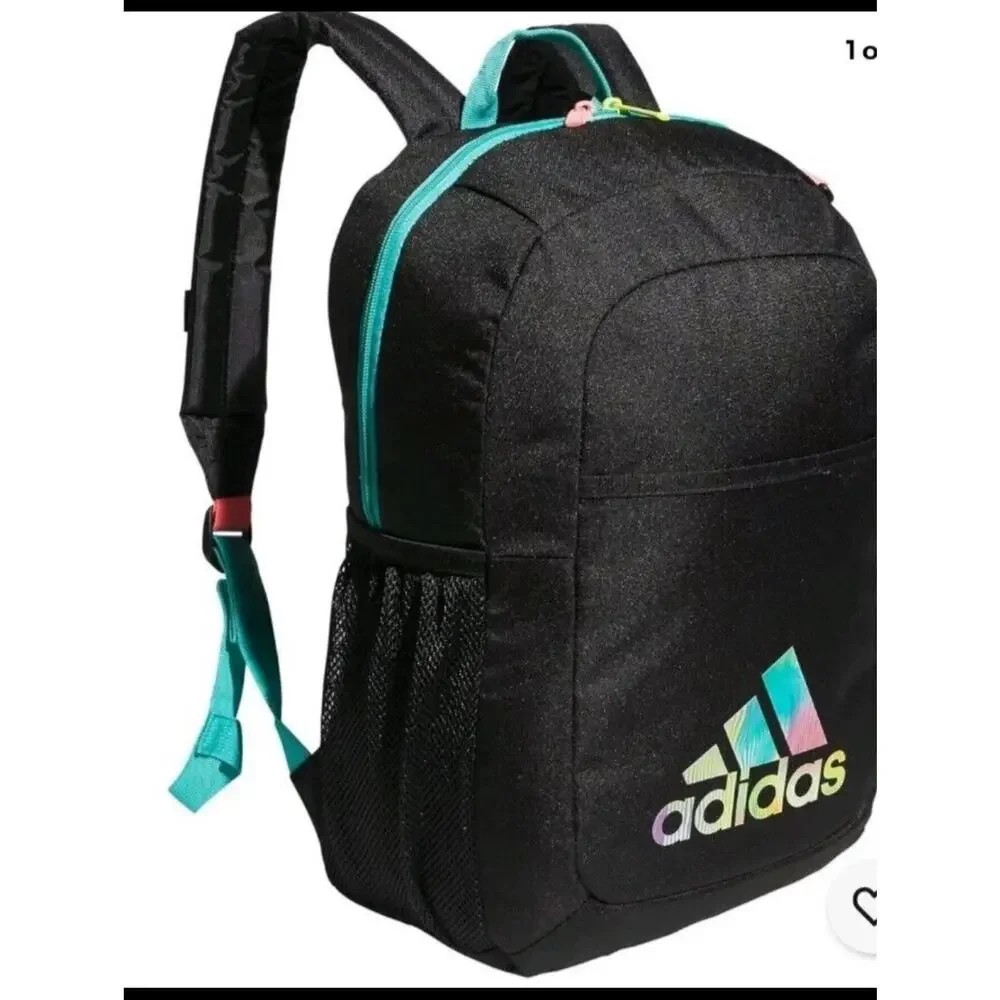 adidas Girl's Black Semi Mint Rush Green Ready Laptop Backpack 5158269 NWT